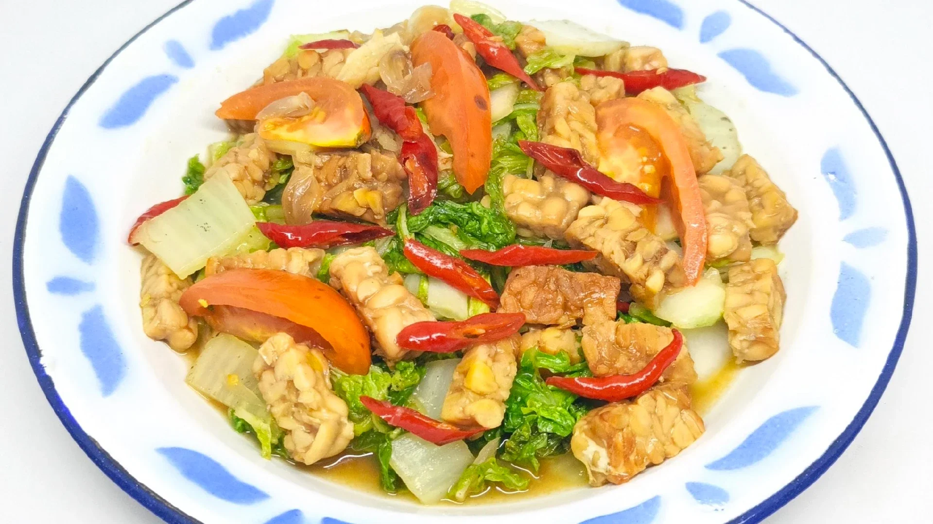 Tumis Sawi Putih Tempe