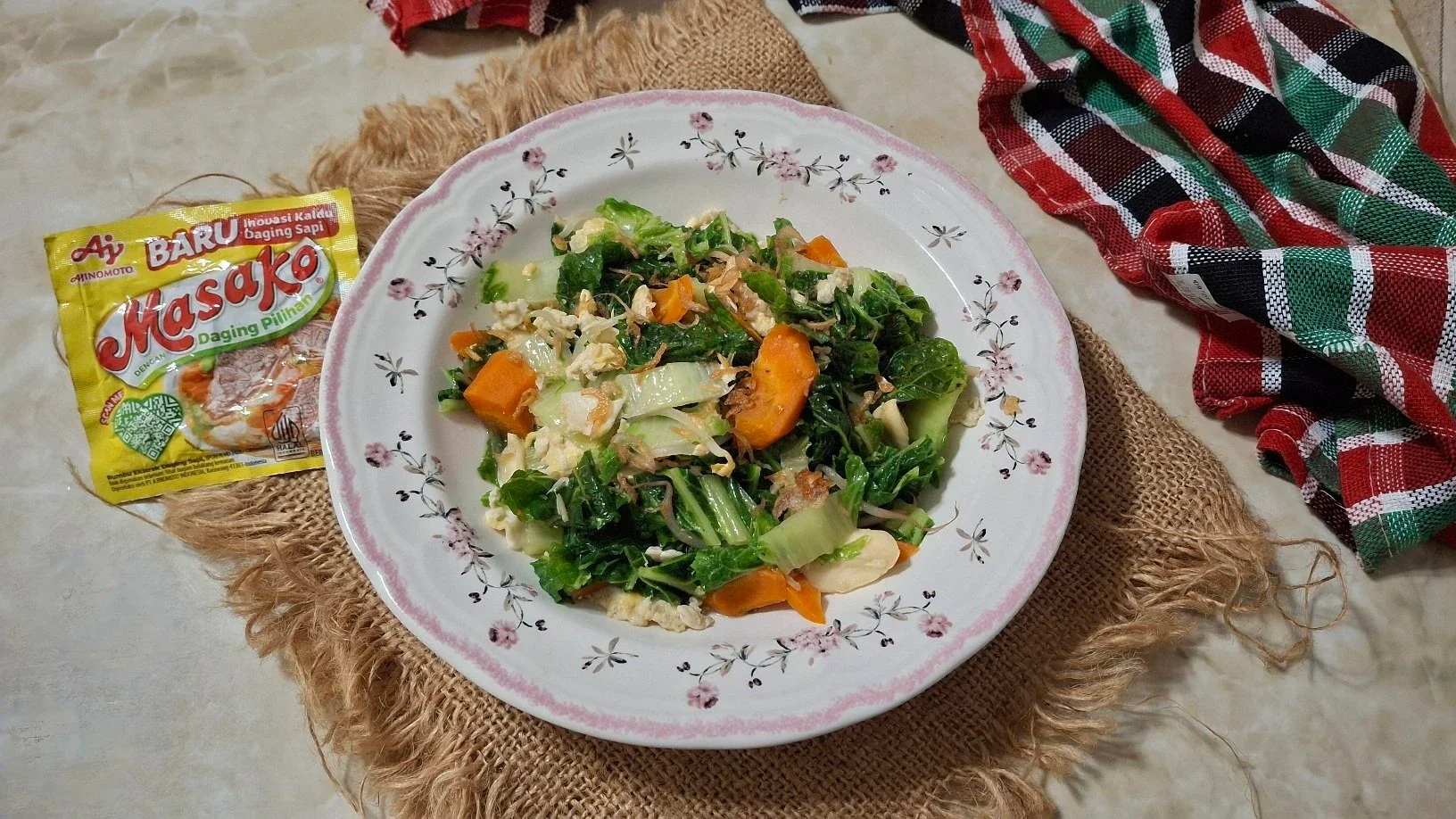 Tumis Sayur Telur ala Masako