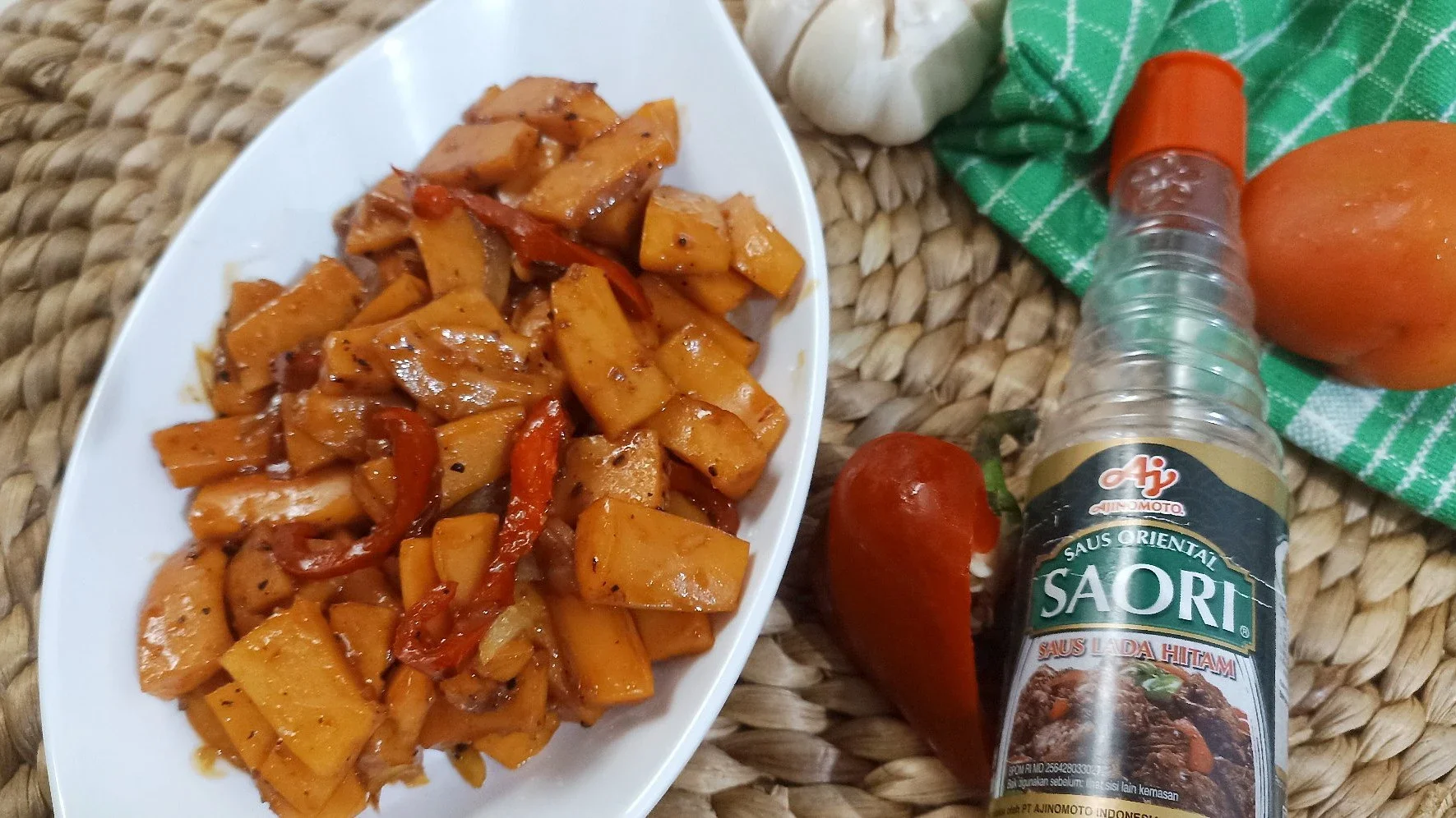 Tumis Sosis Lada Hitam ala Saori