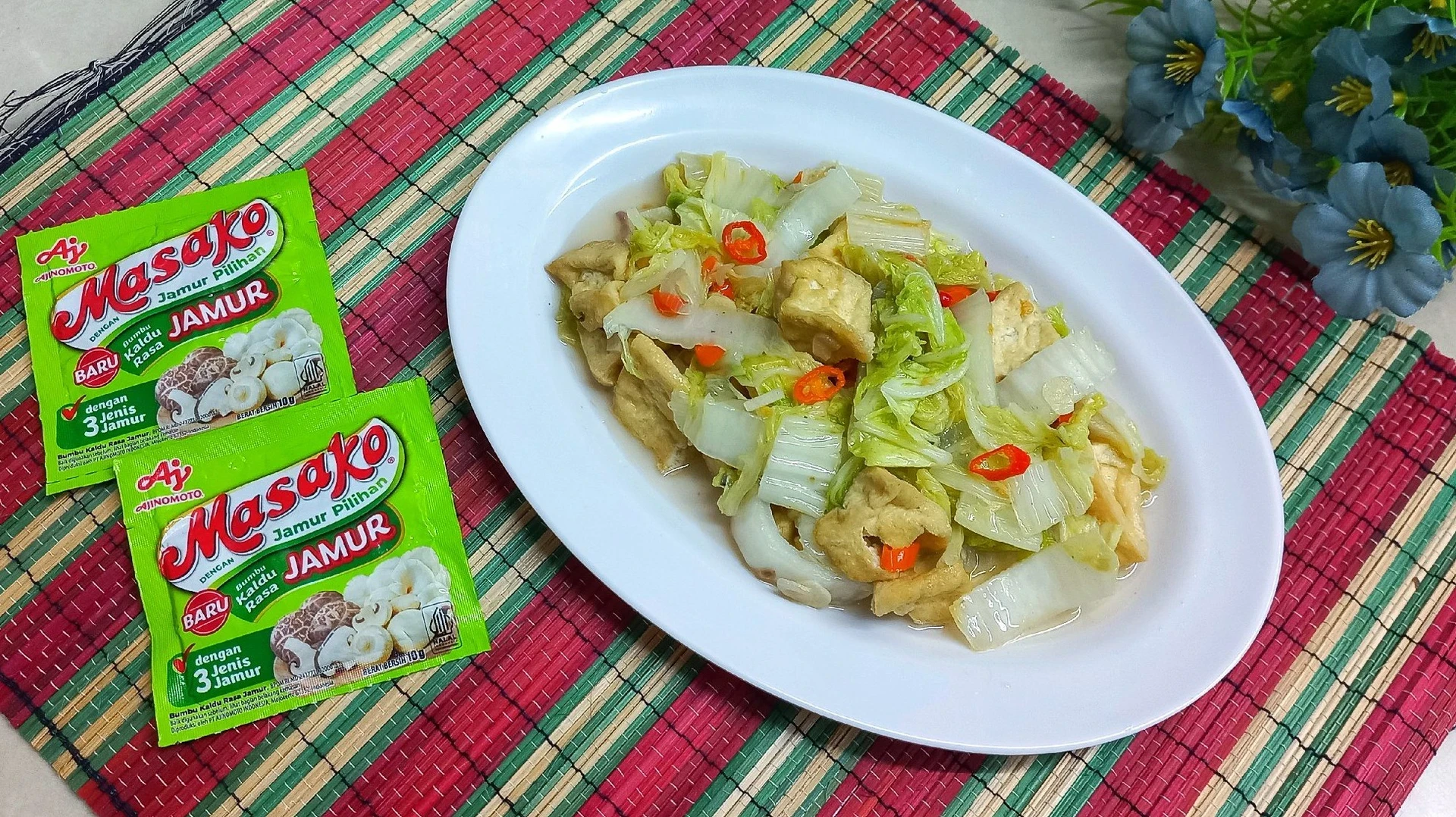 Tumis tahu sawi putih
