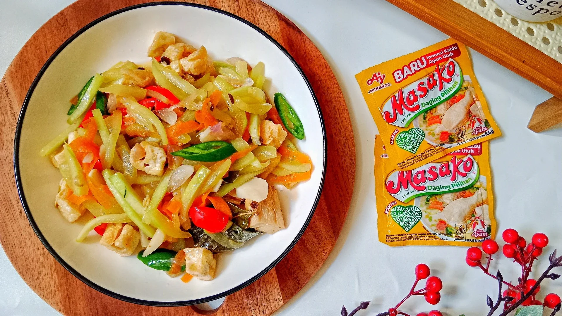 Tumis tauco kulit semangka ala Masako