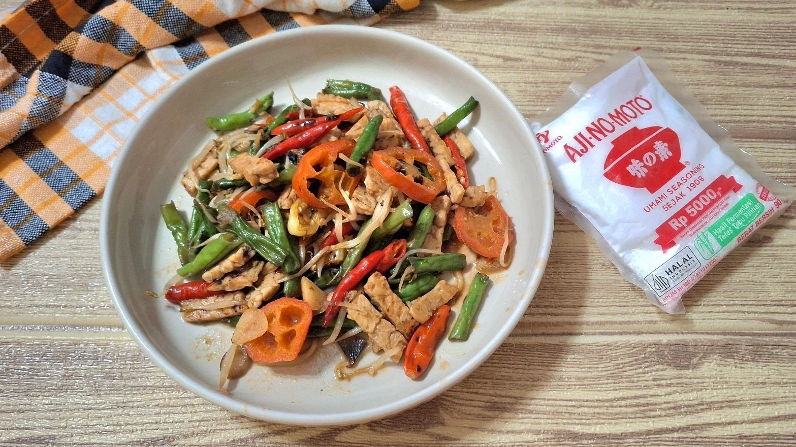 Tumis Tempe Kacang Panjang