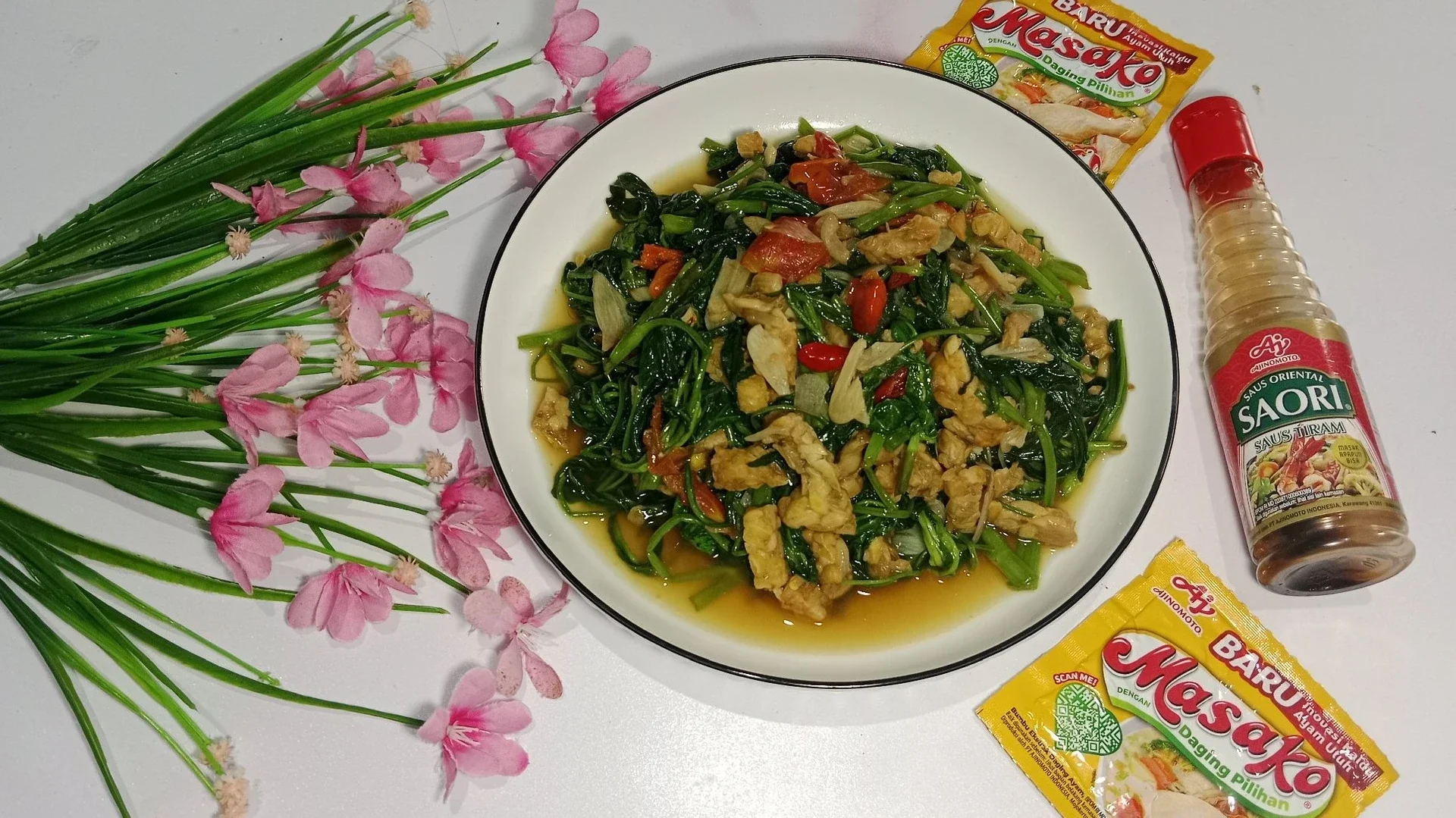 Tumis Tempe Kangkung Saori
