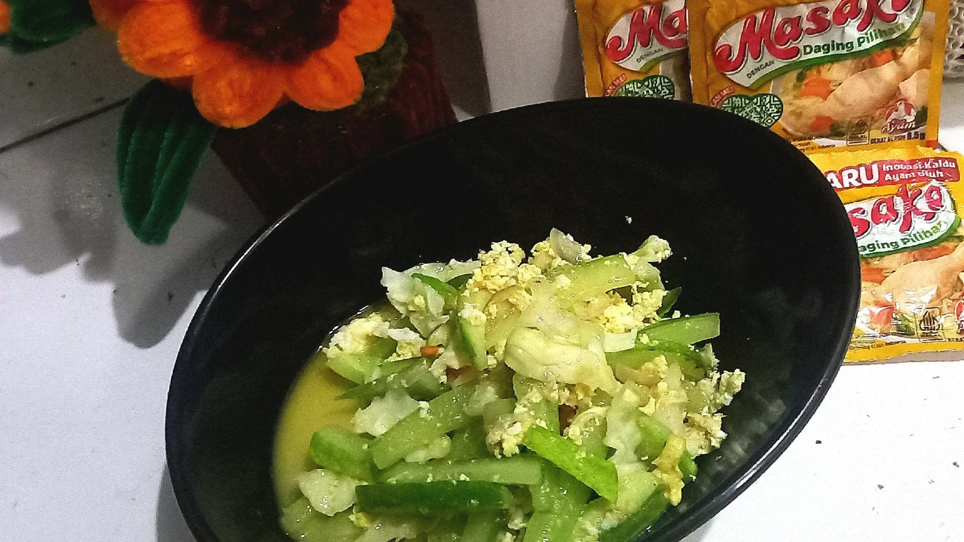 Tumis Timun, kol dan telur 