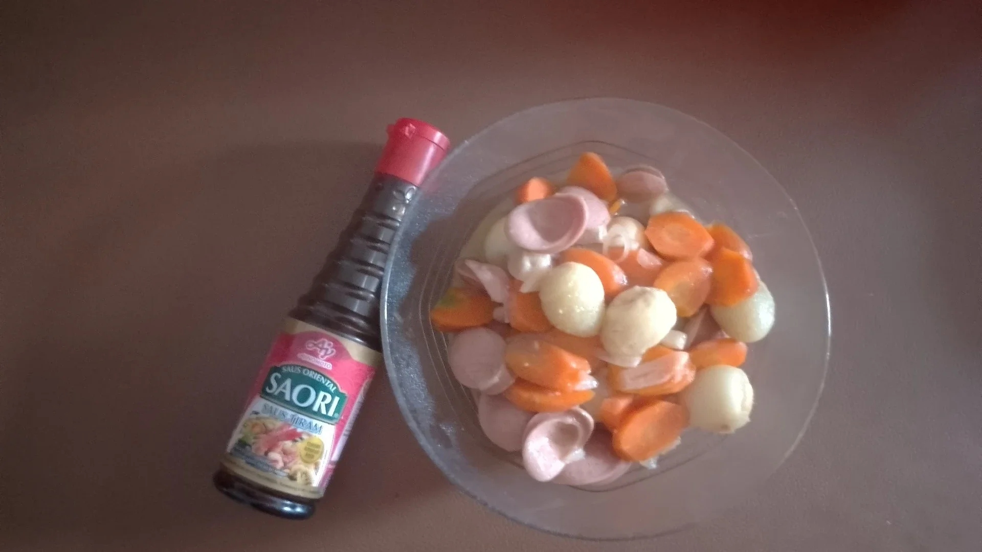 Tumis Wortel sosis Telur puyuh 