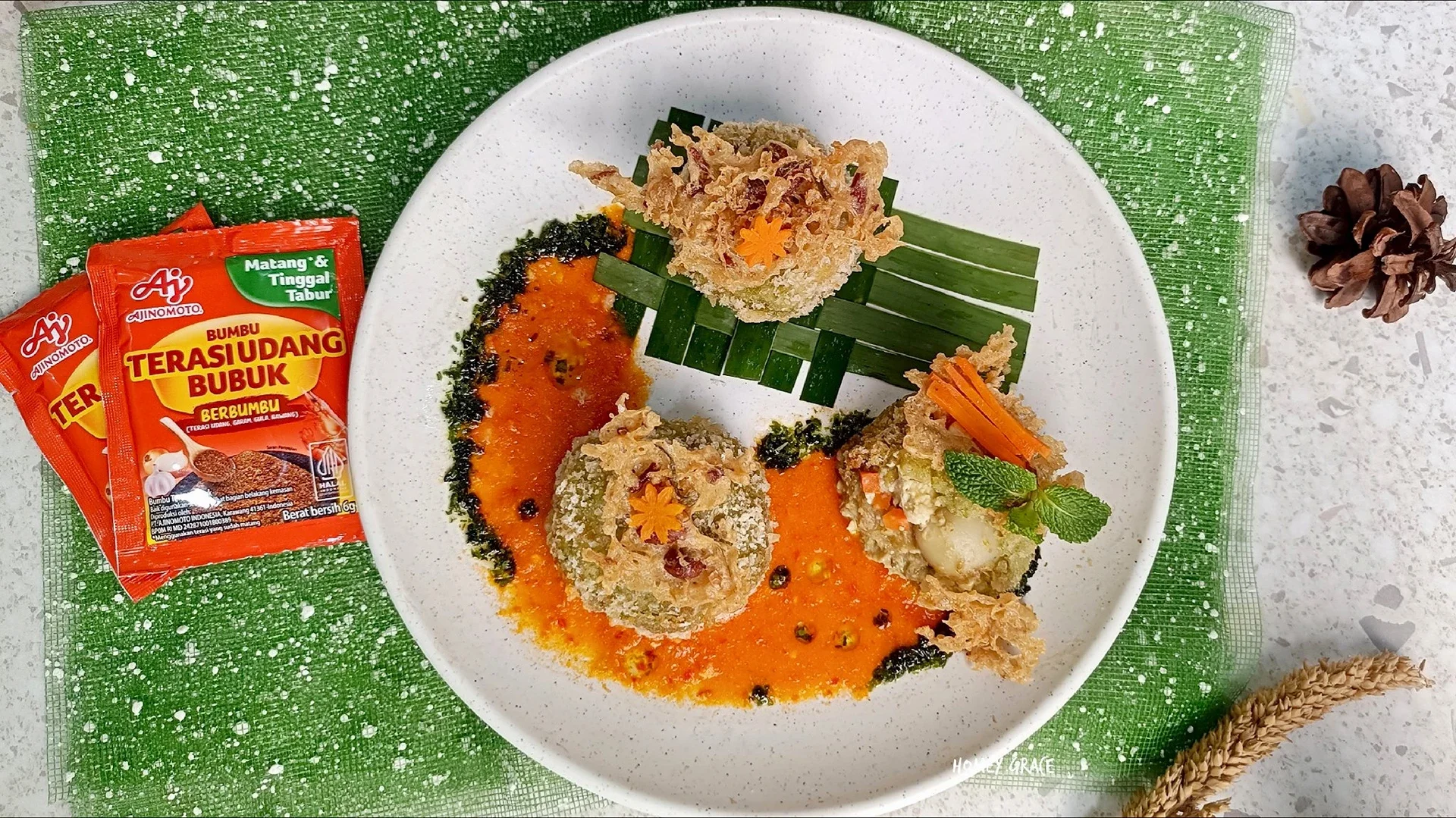 Tumpang Hijau with Terasi Tomato Sauce
