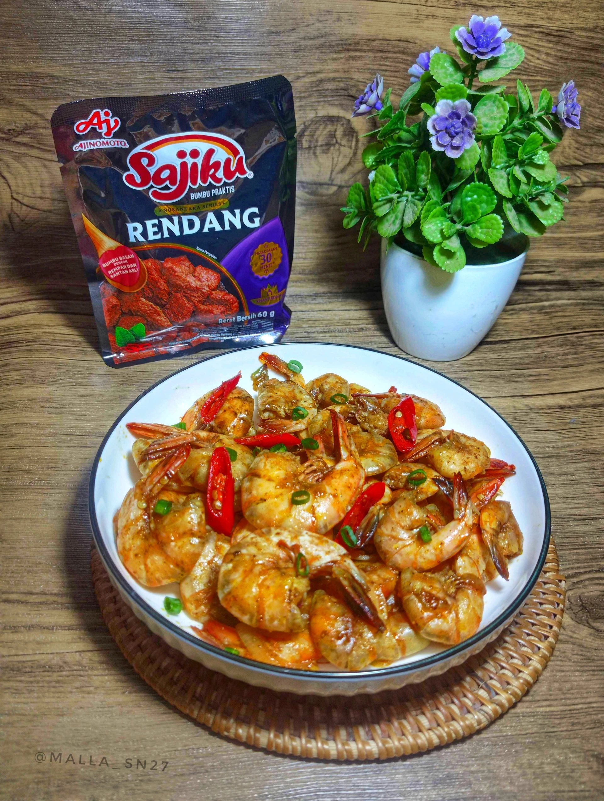 UDANG BUMBU RENDANG SAJIKU