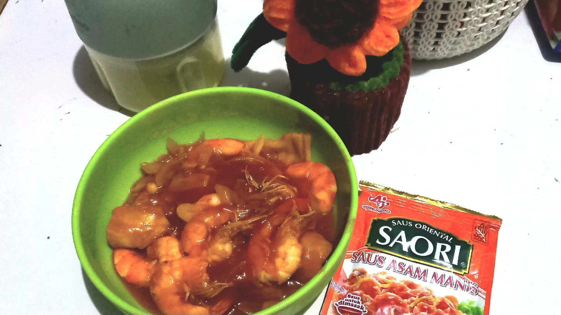 Udang dan Bakso Saus asam manis