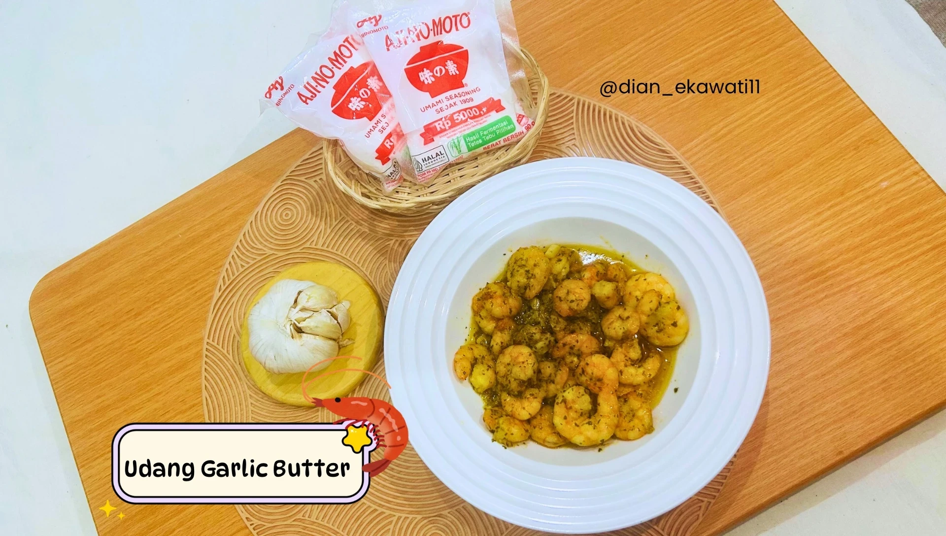 Udang Garlic Butter ala AJI-NO-MOTO #UdangPenuhRasa