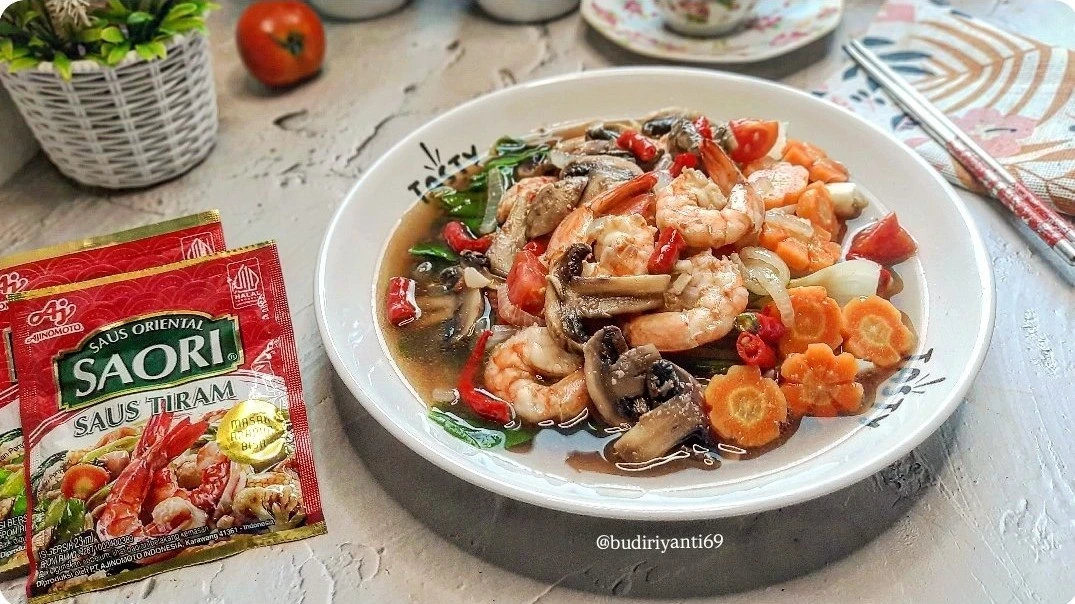 Udang Jamur Saus Tiram