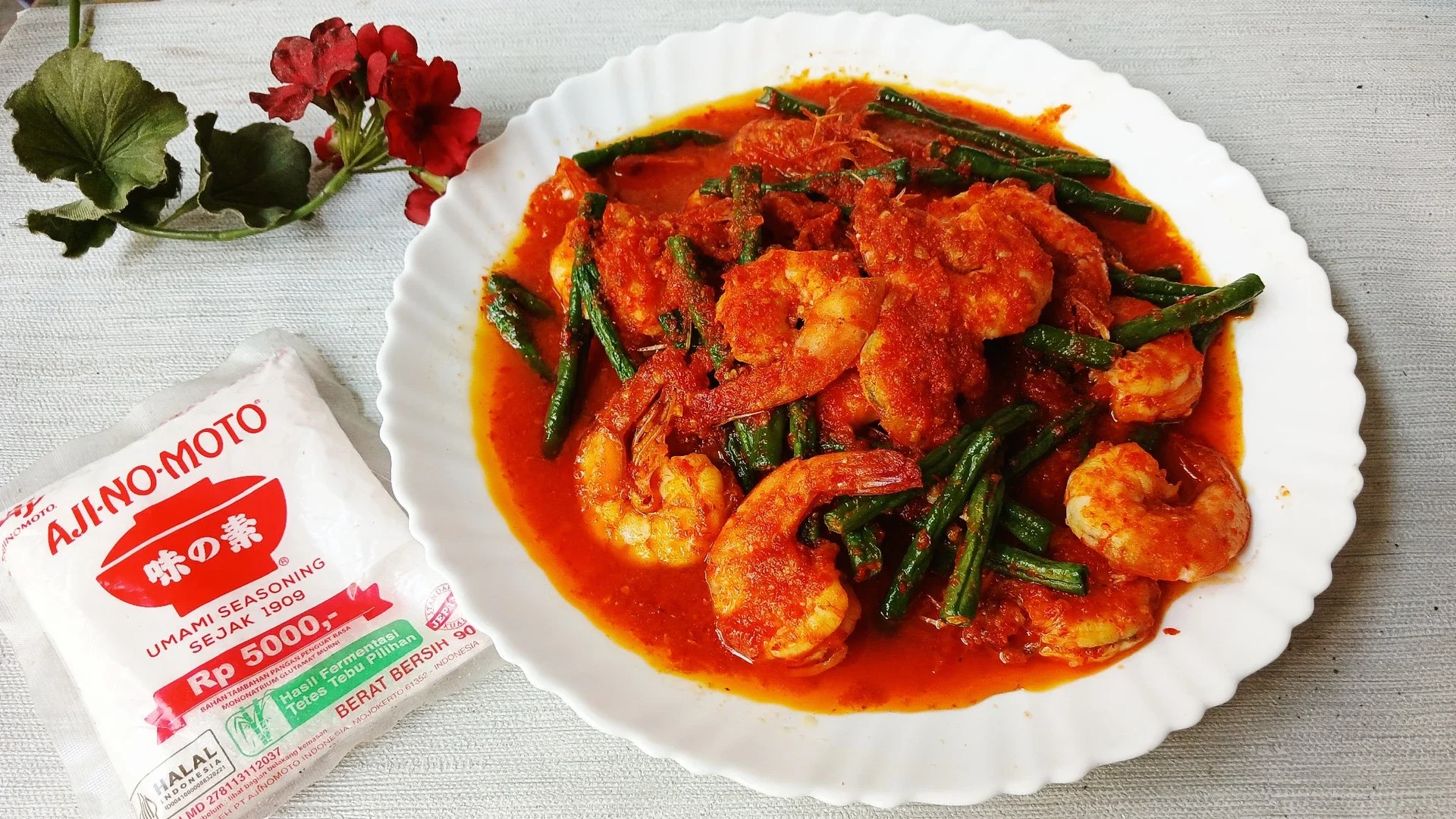 Udang Peci Balado Kacang Panjang Ajinomoto