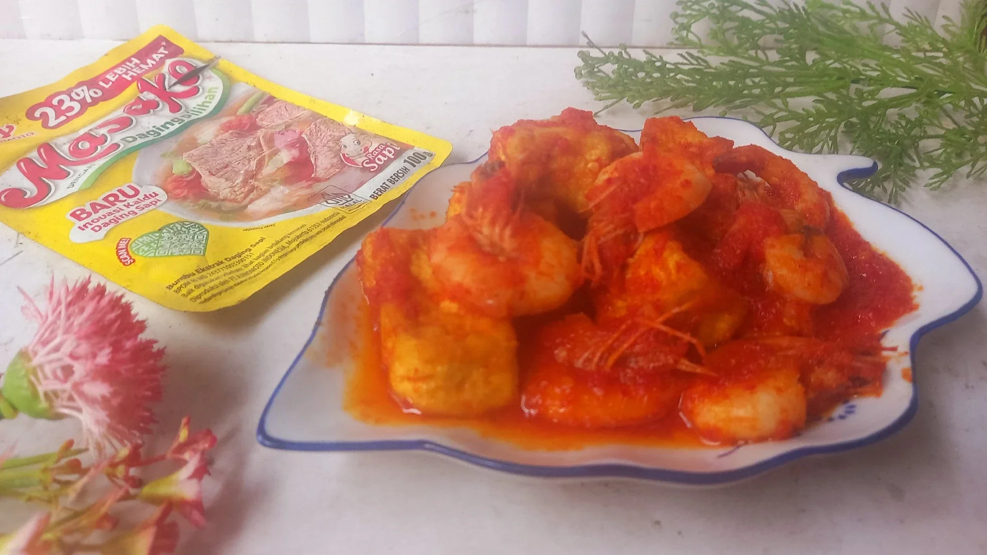 Udang Tahu Sambal Merah Masako 